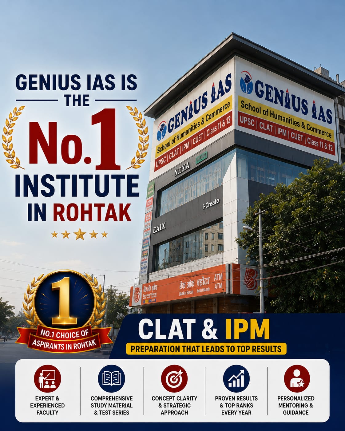 Genius IAS — No.1 institute in Rohtak for CLAT and IPM preparation